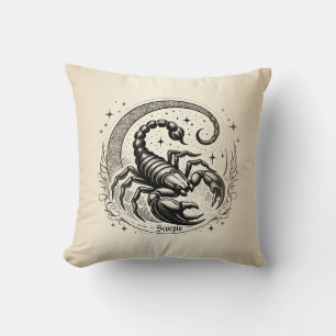 Scorpion Crescent Moon Astrology Zodiac Scorpio Cushion