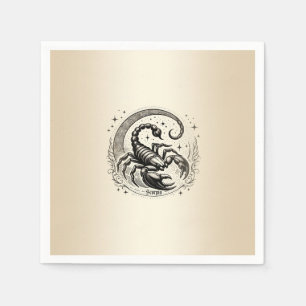 Scorpion Crescent Moon Astrology Zodiac Scorpio Napkin
