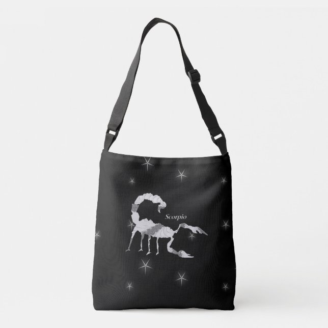 Scorpion  Design Black Crossbody Bag (Back)