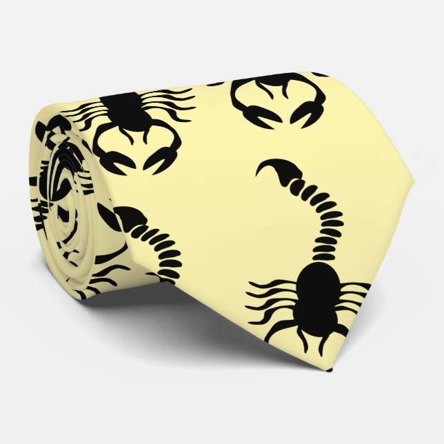 Scorpion Design Tie (Rolled)
