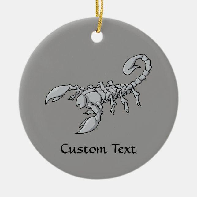 Scorpion Icon Ceramic Tree Decoration (Front)