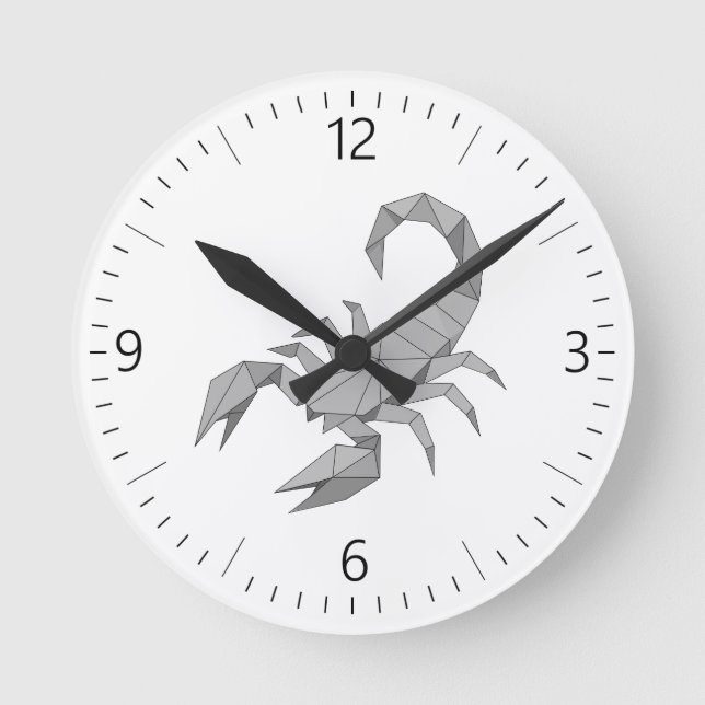 Scorpion origami round clock (Front)