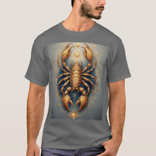 Scorpion Over a Detailed Golden Astral Mandala T-Shirt