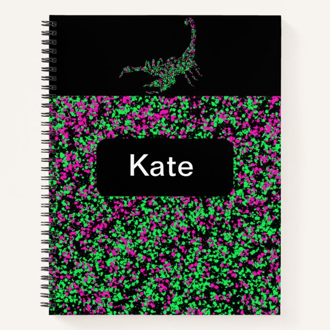 Scorpion Splattered Paint  Notebook (Front)