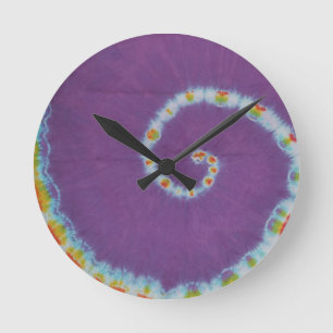 Scorpion Tail Tie Dye Round Clock