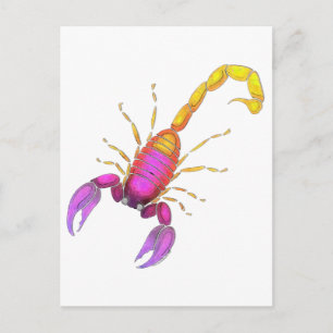 Scorpion Watercolor Postcard