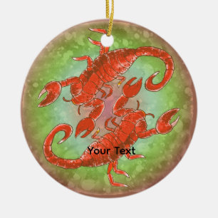 Scorpion Yin Yang  Ceramic Tree Decoration