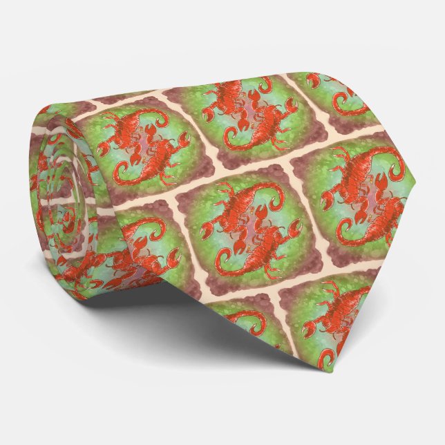 Scorpion Yin Yang  Tie (Rolled)