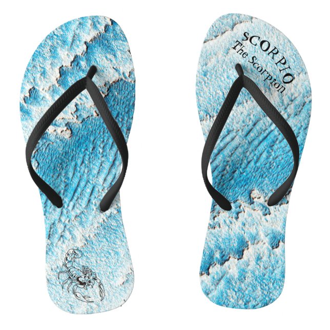 Scorpion Zodiac Scorpio Sea Typography New Age Jandals (Footbed)