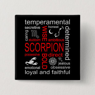 Scorpion Zodiac Sign 15 Cm Square Badge