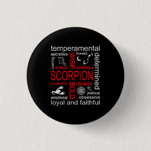 Scorpion Zodiac Sign 3 Cm Round Badge