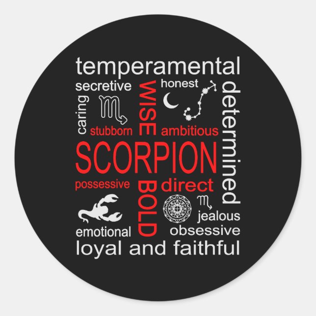Scorpion Zodiac Sign Classic Round Sticker (Front)