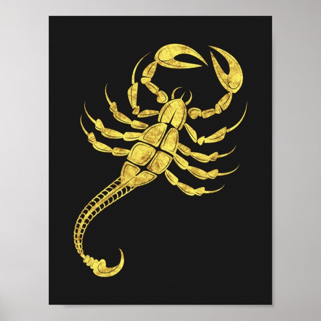 Scorpion Zodiac Sign Tribal Tattoo Illustration (Front)
