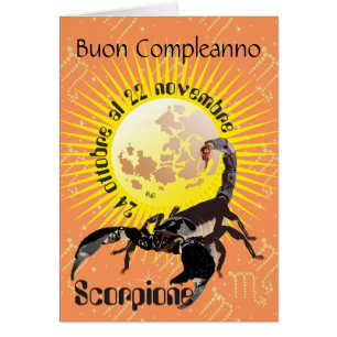 Scorpione 24 ottobre al 22 nov. Biglietti d'auguri
