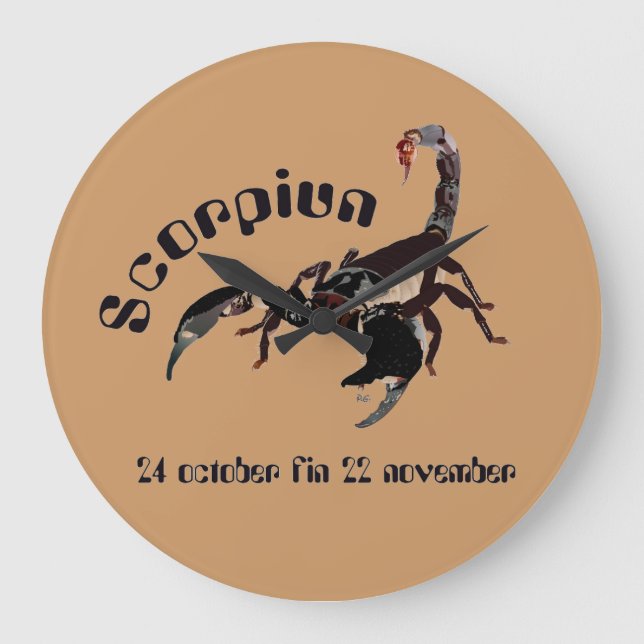 Scorpiun 24 october fin 22 november Uhr Large Clock (Front)