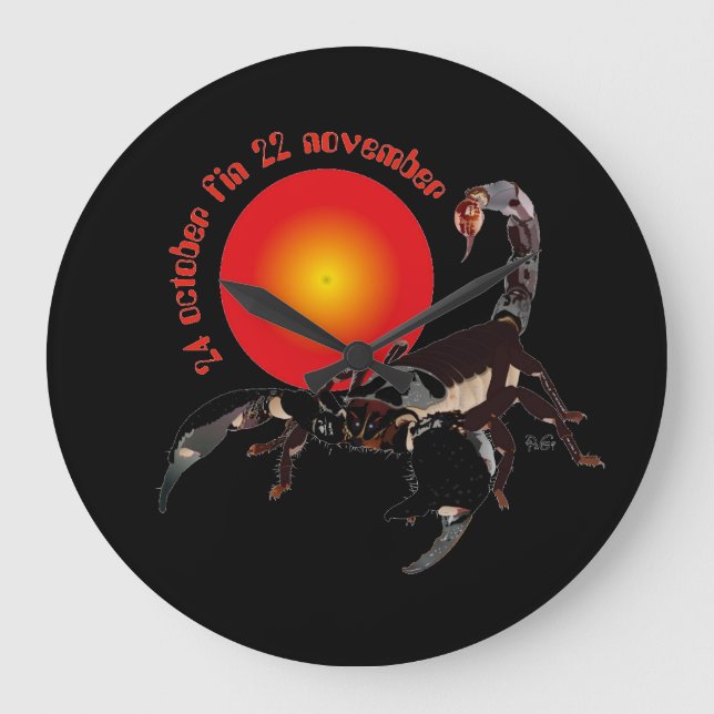 Scorpiun 24 october fin 22 november Uhr Large Clock (Front)