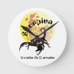 Scorpiun 24 october fin 22 november Uhr Round Clock