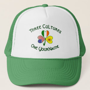 Scot Lion Irish American Flag Shamrock Personalise Trucker Hat