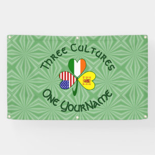 Scot Lion Irish USA Flags Shamrock Personalised Banner