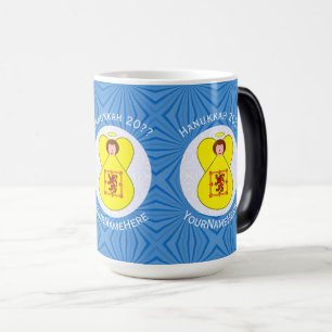 Scot Lion Rampant Angel Hanukkah Flag Personalised Magic Mug