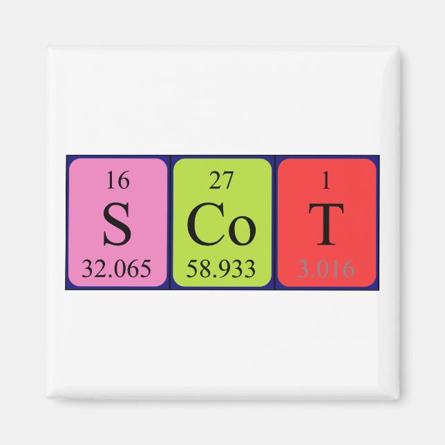 Scot periodic table name magnet (Front)