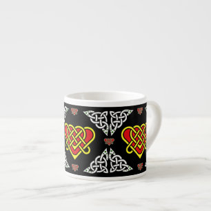 Scotalnd Celtic/white/gold braided heart, 2, black Espresso Cup