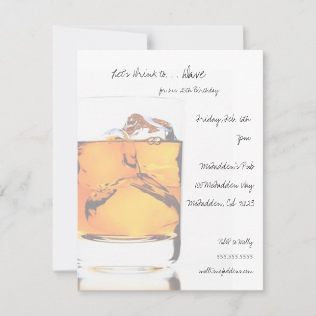 Scotch Birthday Party Invitaitons Invitation (Front)