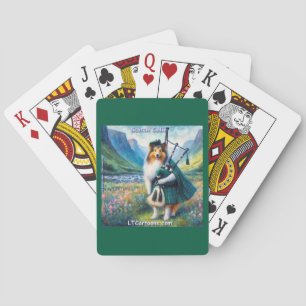 Scotch Collie Serenade – Bagpipes & Tartan Whimsy Playing Cards
