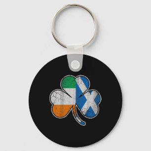 Scotch Irish Shamrock Scottish St Patricks Day Key Ring