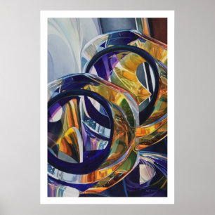 "Scotch on the Rocks" Art Glass Watercolor Poster