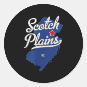 Scotch Plains New Jersey Nj Map  Classic Round Sticker