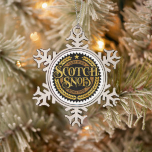 Scotch Snob - funny whiskey drinker Snowflake Pewter Christmas Ornament