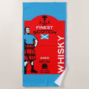 Scotch Whisky Drinker Beach Towel