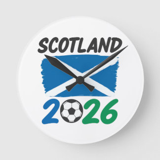 Scotland 2026 Soccer Fan Design / Saltire and Foot Round Clock