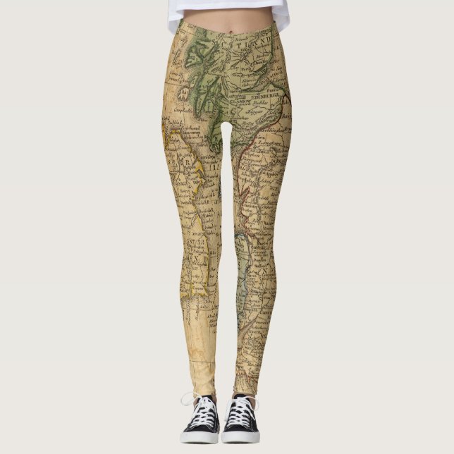 Scotland and Ireland Map Leggings (Front)