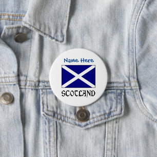 Scotland and Scot Flag Blue Personalisation 7.5 Cm Round Badge
