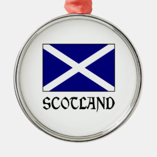 Scotland and Scot Flag Metal Tree Decoration