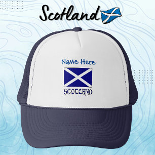 Scotland and Scottish Flag Blue Personalisation  Trucker Hat
