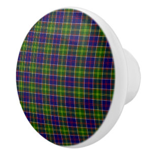 Scotland Ayrshire District Tartan Ceramic Knob