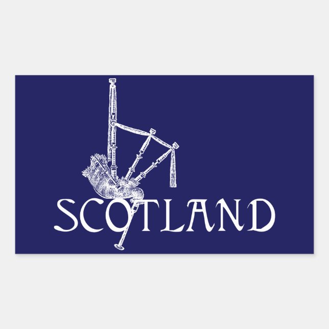 Scotland Bagpipes, Scottish Design Rectangular Sticker (Front)