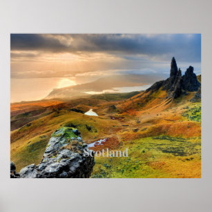 Scotland, beautiful mountain landscape poster