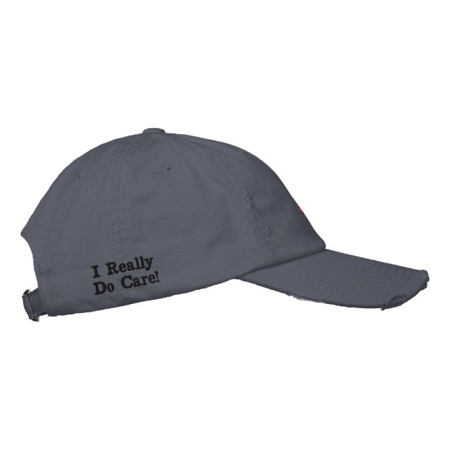 Scotland Blue USA 'I really do Care '  USA Embroidered Hat (Right)