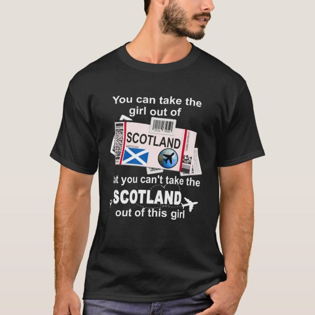 Scotland Boarding Pass  Scotland Girl  Scotland T-Shirt (Front)