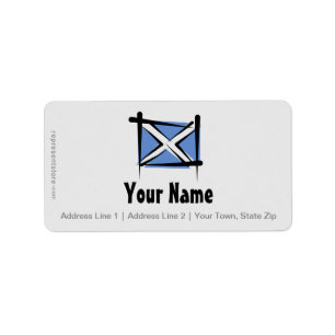 Scotland Brush Flag Label