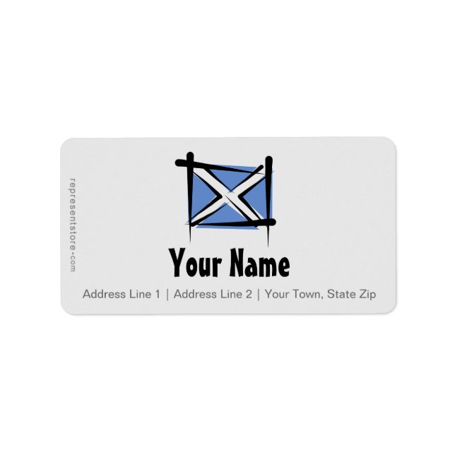 Scotland Brush Flag Label (Front)