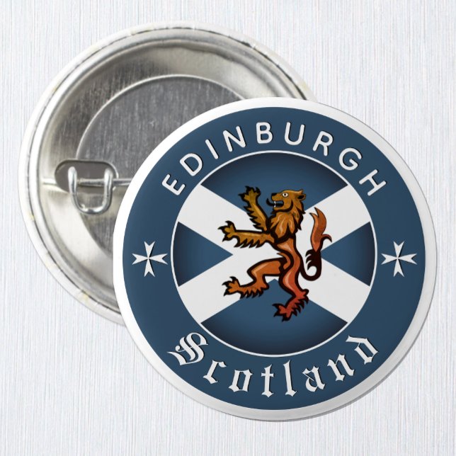 Scotland Button, Rampant, Edinburgh, Scottish Flag 3 Cm Round Badge (Scotland Button / Flag, Rampant, City)