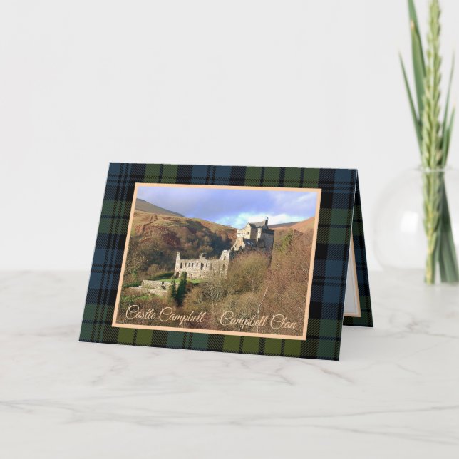 Scotland Campbell Clan Castle Folded Greeting Card (Front)
