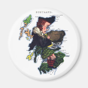 Scotland Caricature Map Magnet