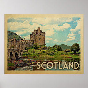 Scotland Castle Vintage Travel Poster