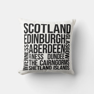 Scotland Cities Word Art - Edinburgh Travel Cushion
